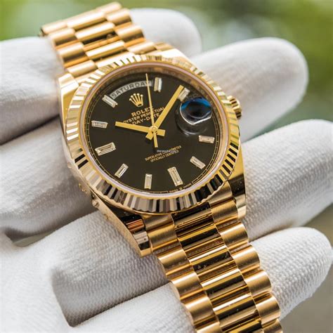 rolex day date full gold black price